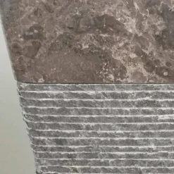 Lavabo grigio a colonna di design in pietra naturale Taffy,pezzo unico