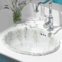 Lavabo incasso in porcellana classico fatto a mano in Italia, Santiago