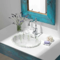 Lavabo incasso in porcellana classico fatto a mano in Italia, Santiago