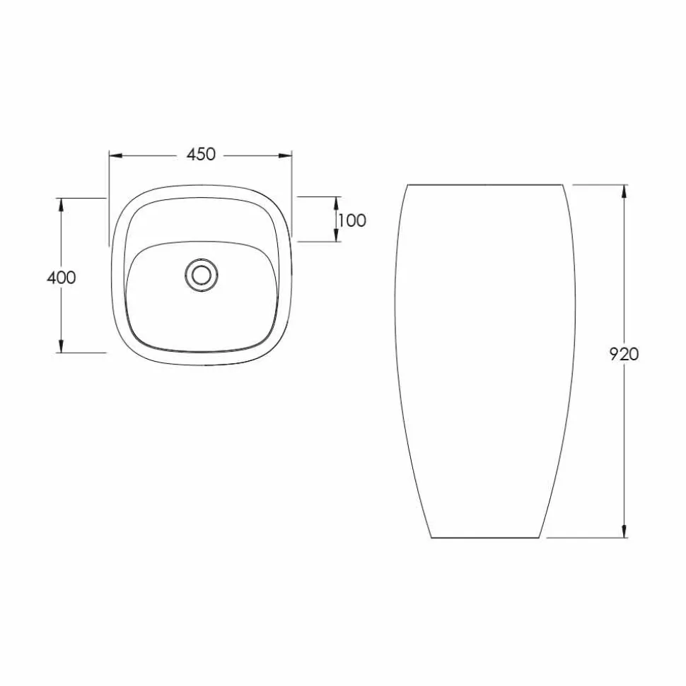 Lavabo in ceramica freestanding design moderno Gaiola, made in Italy