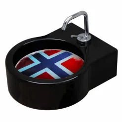 Lavabo in ceramica nero da appoggio/sospensione fatto in Italia Tor