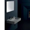Lavabo in ceramica sospeso design moderno Sun 80x45 cm, made in Italy