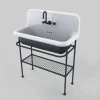Lavabo in ceramica stile vintage con struttura e griglia metallica Taylor