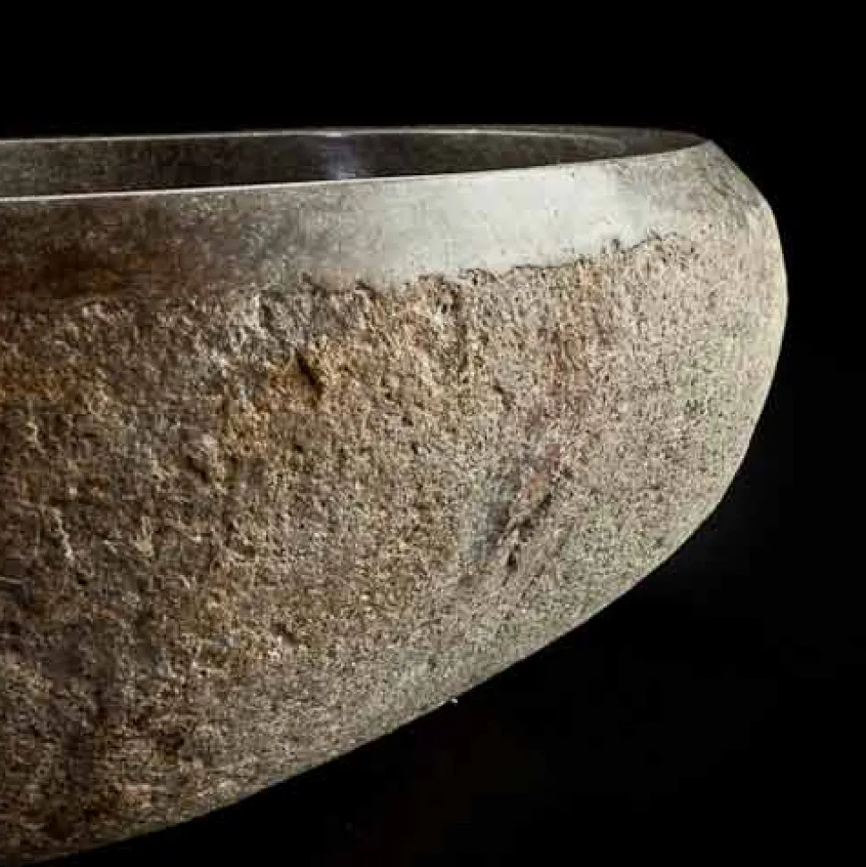 Lavabo in Pietra di Fiume da Appoggio Lavorato Artigianalmente - Aurea