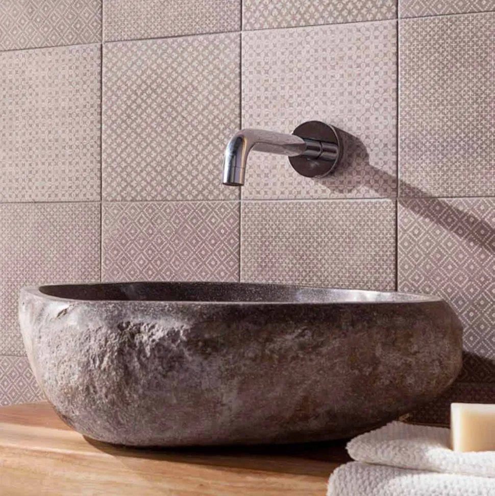 Lavabo in Pietra di Fiume da Appoggio Lavorato Artigianalmente - Aurea