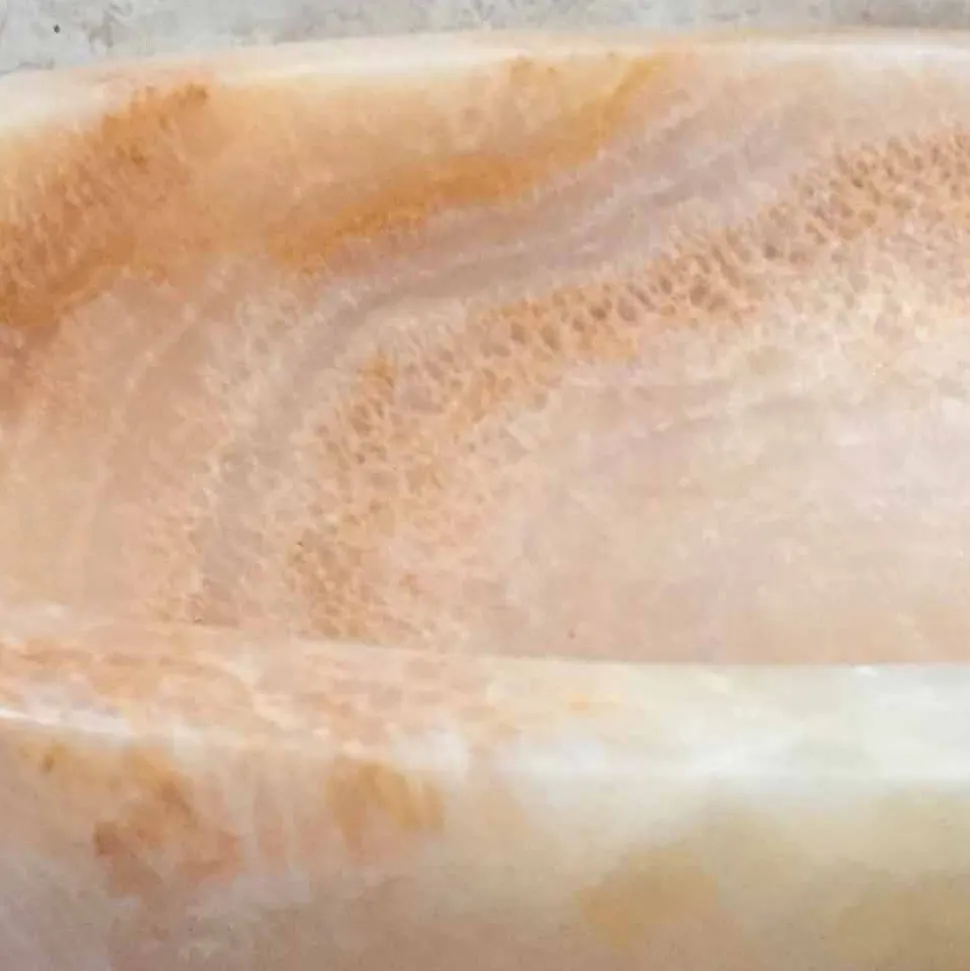 Lavabo in pietra naturale da appoggio Ana di design, fatto a mano