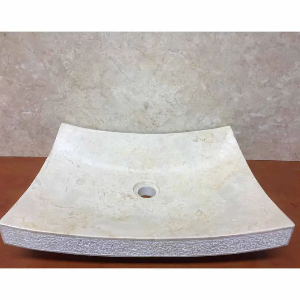 Lavabo in pietra naturale di design bianco Love, pezzo unico