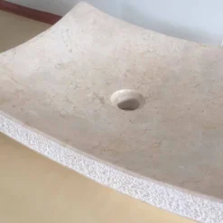 Lavabo in pietra naturale di design bianco Love, pezzo unico