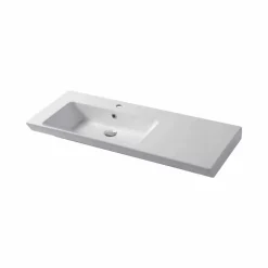 Lavabo Moderno da Appoggio e Incasso Sinistro in Ceramica Maida