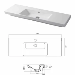 Lavabo Moderno da Appoggio e Incasso in Ceramica Colorata Maida
