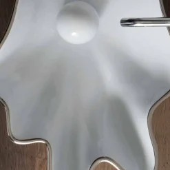 Lavabo moderno da appoggio in ceramica bianco fatto in Italia Rayan
