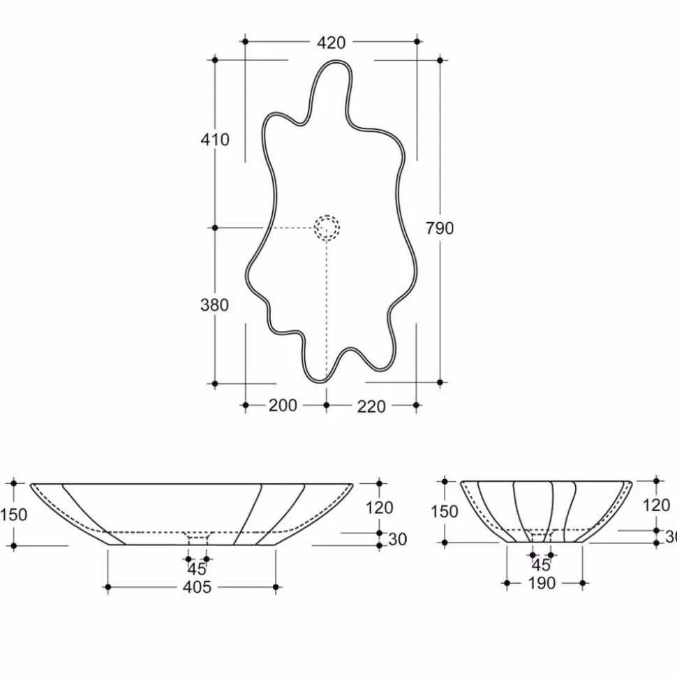 Lavabo moderno da appoggio in ceramica bianco fatto in Italia Rayan