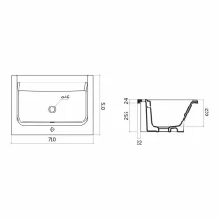 Lavabo Moderno Monoforo in Ceramica Bianca o Colorata Panama