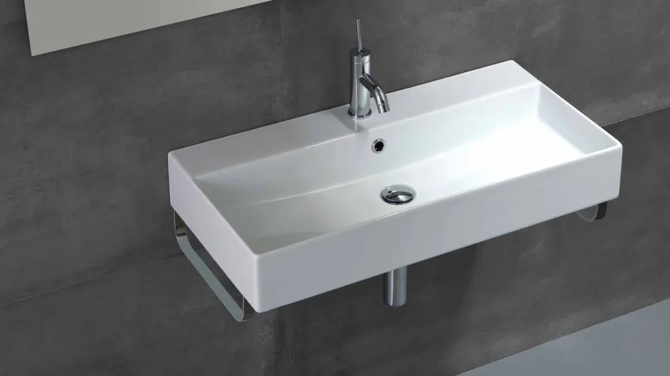 Lavabo Monoforo da Appoggio o Parete in Ceramica Colarata Leivi