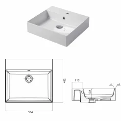 Lavabo Monoforo da Appoggio o Parete in Ceramica Colarata Leivi
