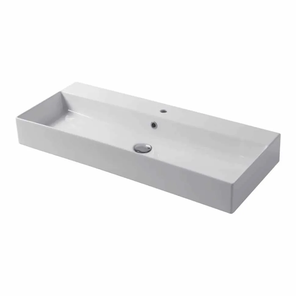Lavabo Monoforo da Appoggio o Parete in Ceramica Colarata Leivi