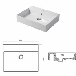 Lavabo Monoforo da Appoggio o Parete in Ceramica Colarata Leivi