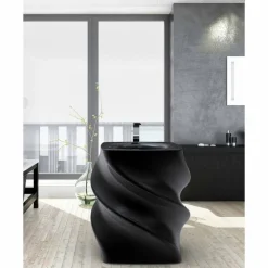 Lavabo nero freestanding design moderno Twist made in Italy