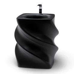 Lavabo nero freestanding design moderno Twist made in Italy