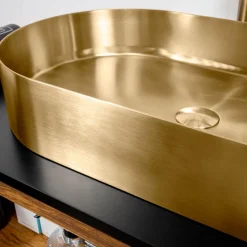 Lavabo Ovale da Appoggio in Acciaio Inox in Diverse Finiture - Anemone
