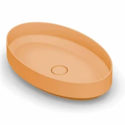 lavabo ovale da appoggio in ceramica di design made in Italy, Yoel