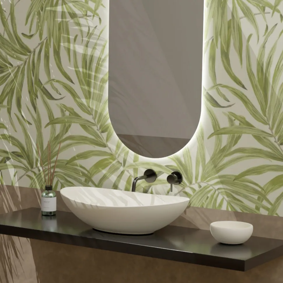 Lavabo Ovale da Appoggio in Ceramica L 60 cm Realizzato in Italia - Jumper