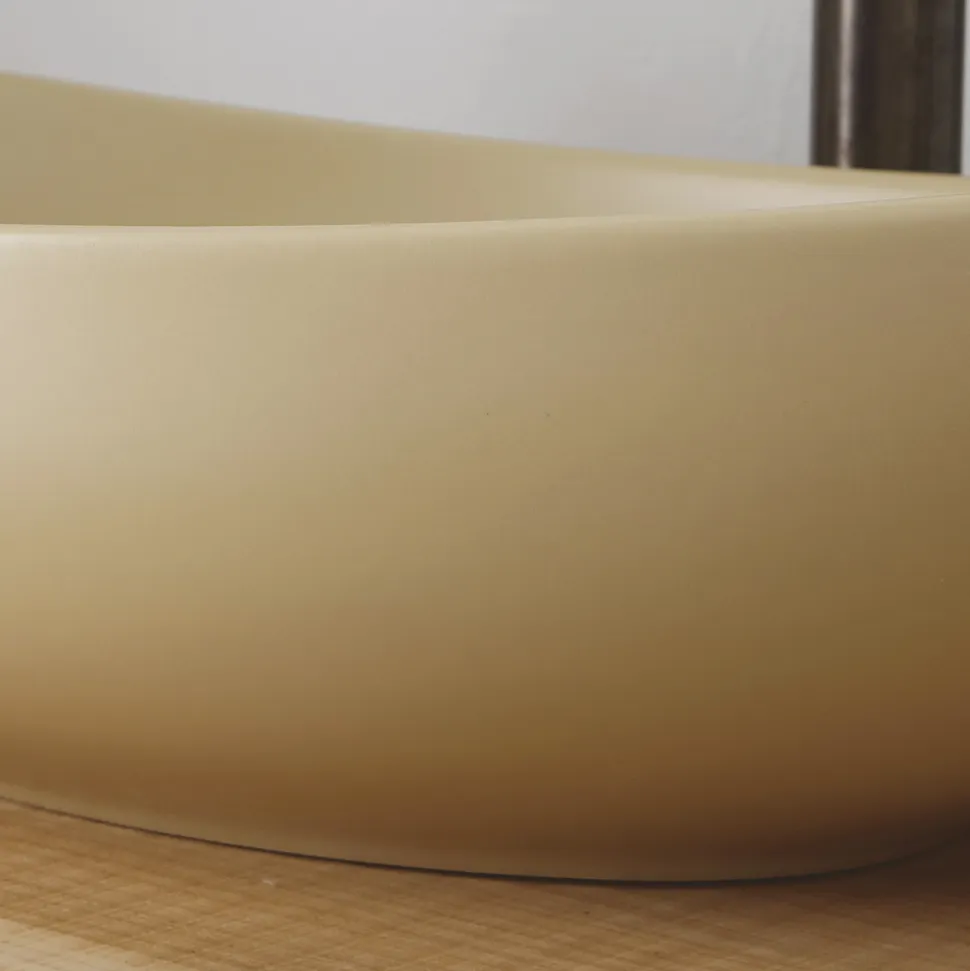 Lavabo Ovale da Appoggio in Ceramica L 60 cm Realizzato in Italia - Jumper