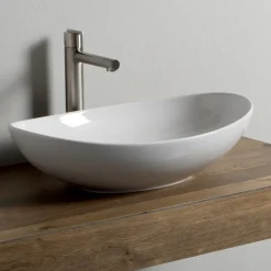 Lavabo Ovale da Appoggio in Ceramica L 60 cm Realizzato in Italia - Jumper