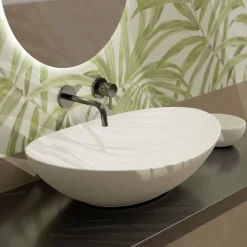 Lavabo Ovale da Appoggio in Ceramica L 60 cm Realizzato in Italia - Jumper