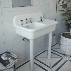 Lavabo per il Bagno Asimmetrico in Ceramica con Poggia Oggetti - Giusy