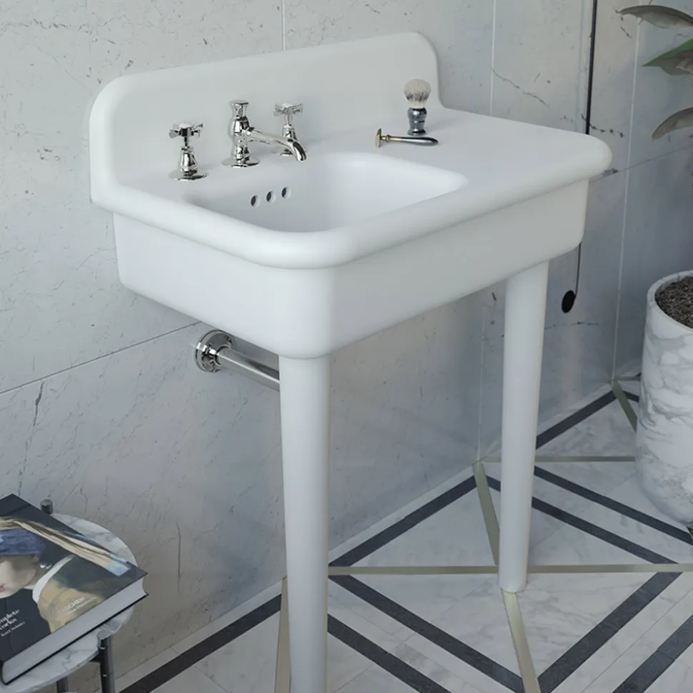 Lavabo per il Bagno Asimmetrico in Ceramica con Poggia Oggetti - Giusy