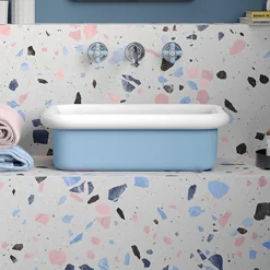 Lavabo per il Bagno Soprapiano Forma Rettangolare in Ceramica - Holly