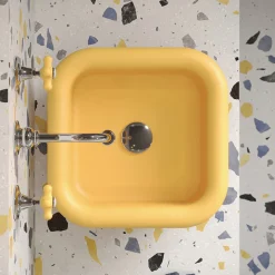 Lavabo per il Bagno Soprapiano Rettangolare in Ceramica - Marine