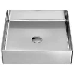 Lavabo Quadrato da Appoggio in Acciaio Inox in Diverse Finiture - Calendula