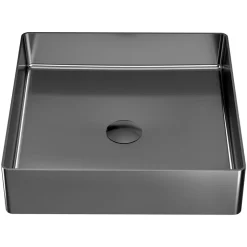 Lavabo Quadrato da Appoggio in Acciaio Inox in Diverse Finiture - Calendula