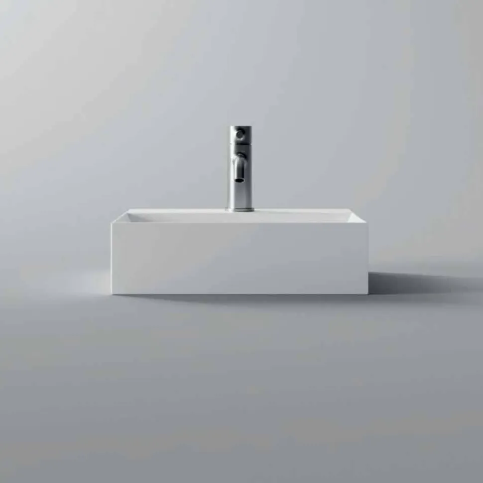 Lavabo Quadrato o Rettangolare di Design Moderno in Ceramica Made in Italy - Act