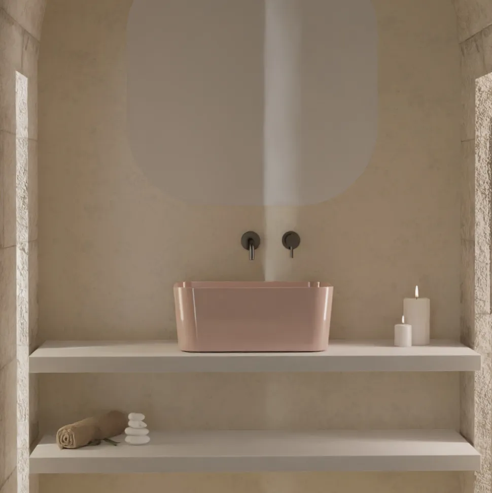 Lavabo Realizzato in Ceramica Disponibile in Diversi Colori Made in Italy - Cesta