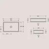 Lavabo Rettangolare da Appoggio in Ceramica L 62 cm Made in Italy - Debora