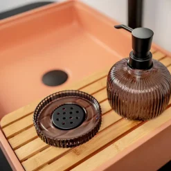 Lavabo Rettangolare da Appoggio Realizzato in Terrazzo Arancio Mali - Azalea