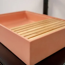 Lavabo Rettangolare da Appoggio Realizzato in Terrazzo Arancio Mali - Azalea