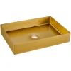 Lavabo Rettangolare da Appoggio in Acciaio Inox in Diverse Finiture - Camelia