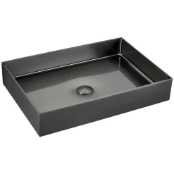 Lavabo Rettangolare da Appoggio in Acciaio Inox in Diverse Finiture - Camelia