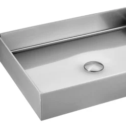Lavabo Rettangolare da Appoggio in Acciaio Inox in Diverse Finiture - Camelia