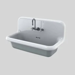 Lavabo rettangolare da muro vintage in ceramica dallo stile vintage Henry