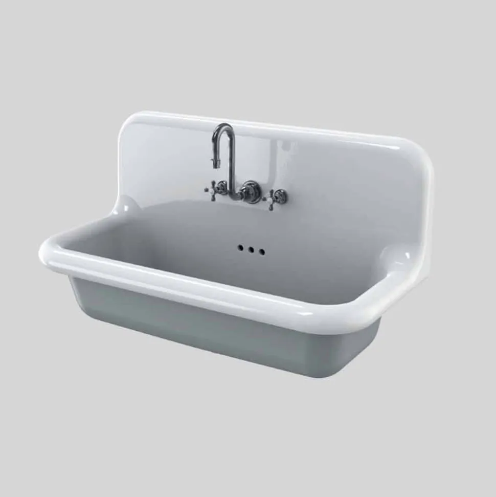 Lavabo rettangolare da muro vintage in ceramica dallo stile vintage Henry