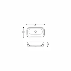 Lavabo Rettangolare Moderno in Ceramica di Design da Appoggio - Lipperialav1