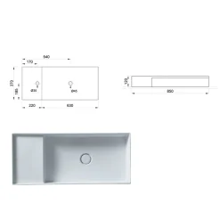 Lavabo rettangolare moderno in ceramica colorata made in Italy