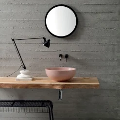 Lavabo Rotondo da Appoggio in Ceramica Colorata L 40 cm - Chicco
