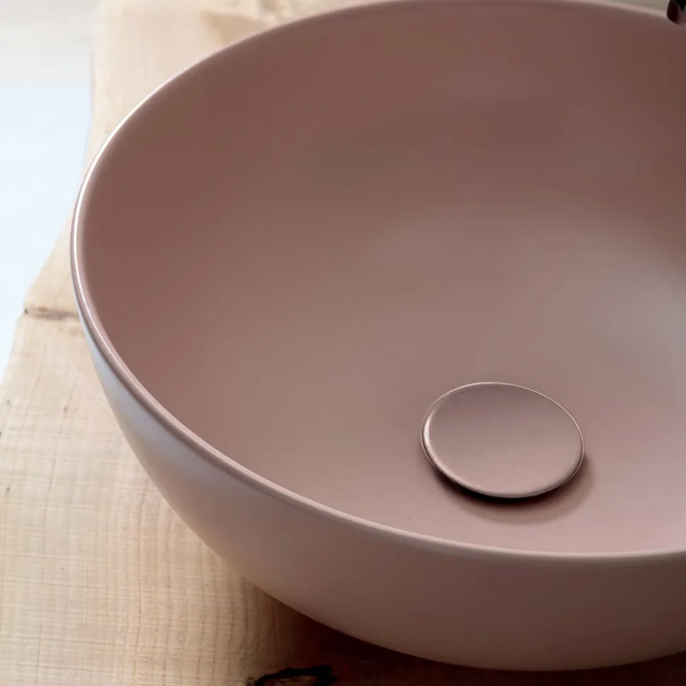 Lavabo Rotondo da Appoggio in Ceramica Colorata L 40 cm - Chicco