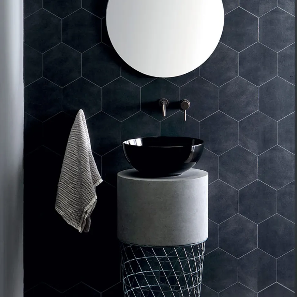 Lavabo Rotondo da Appoggio in Ceramica Colorata L 40 cm - Chicco